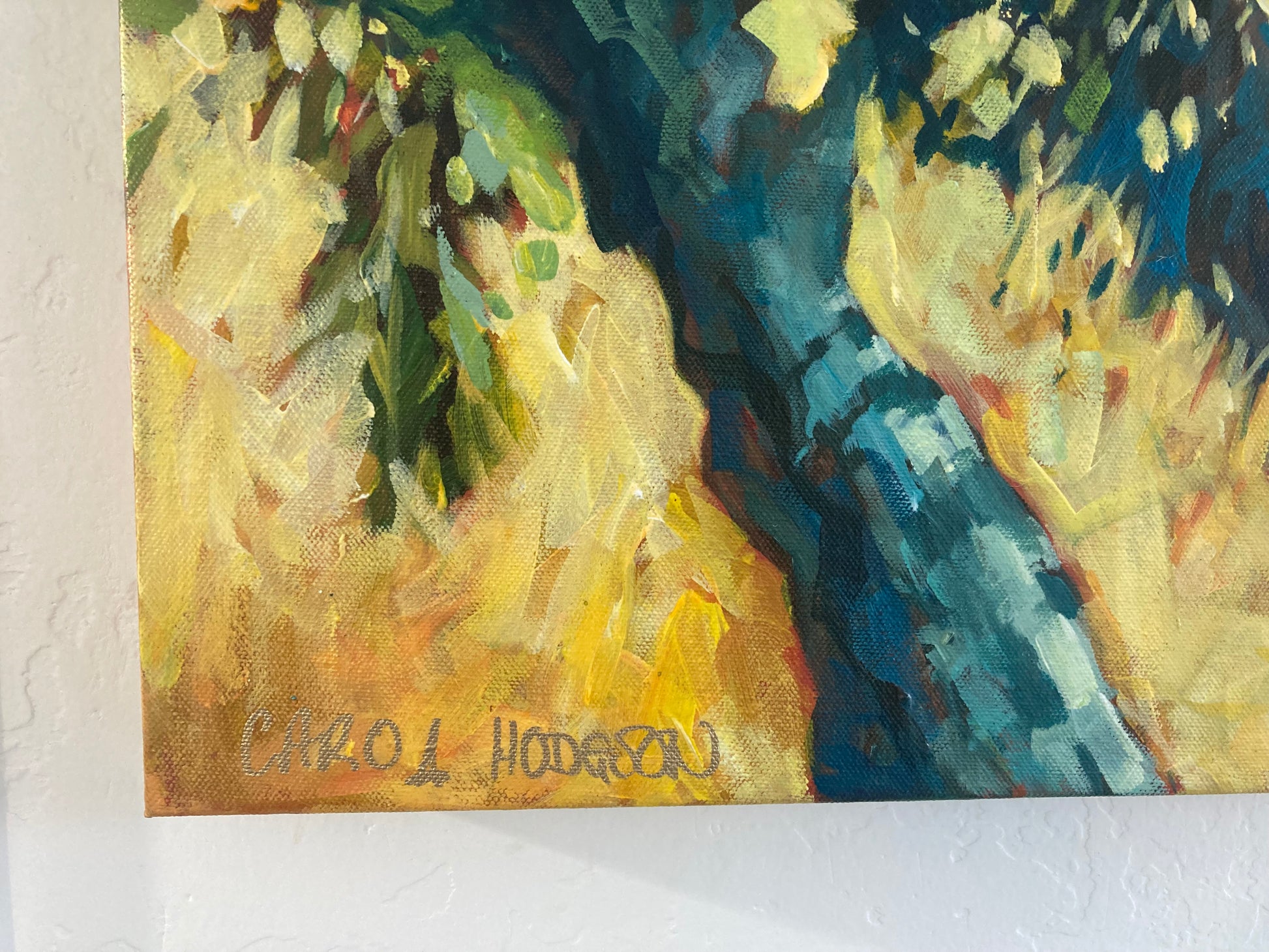 Close up of signature.