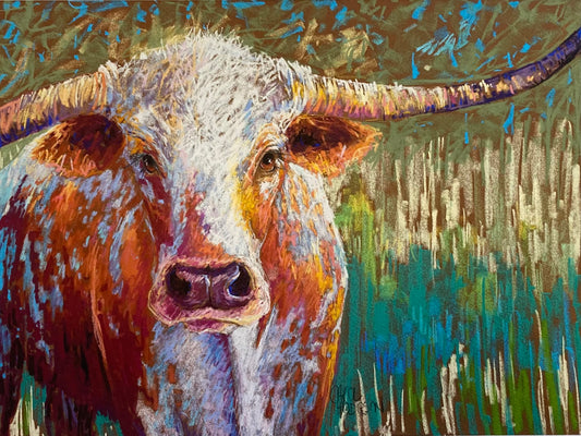 Long horn cow full image