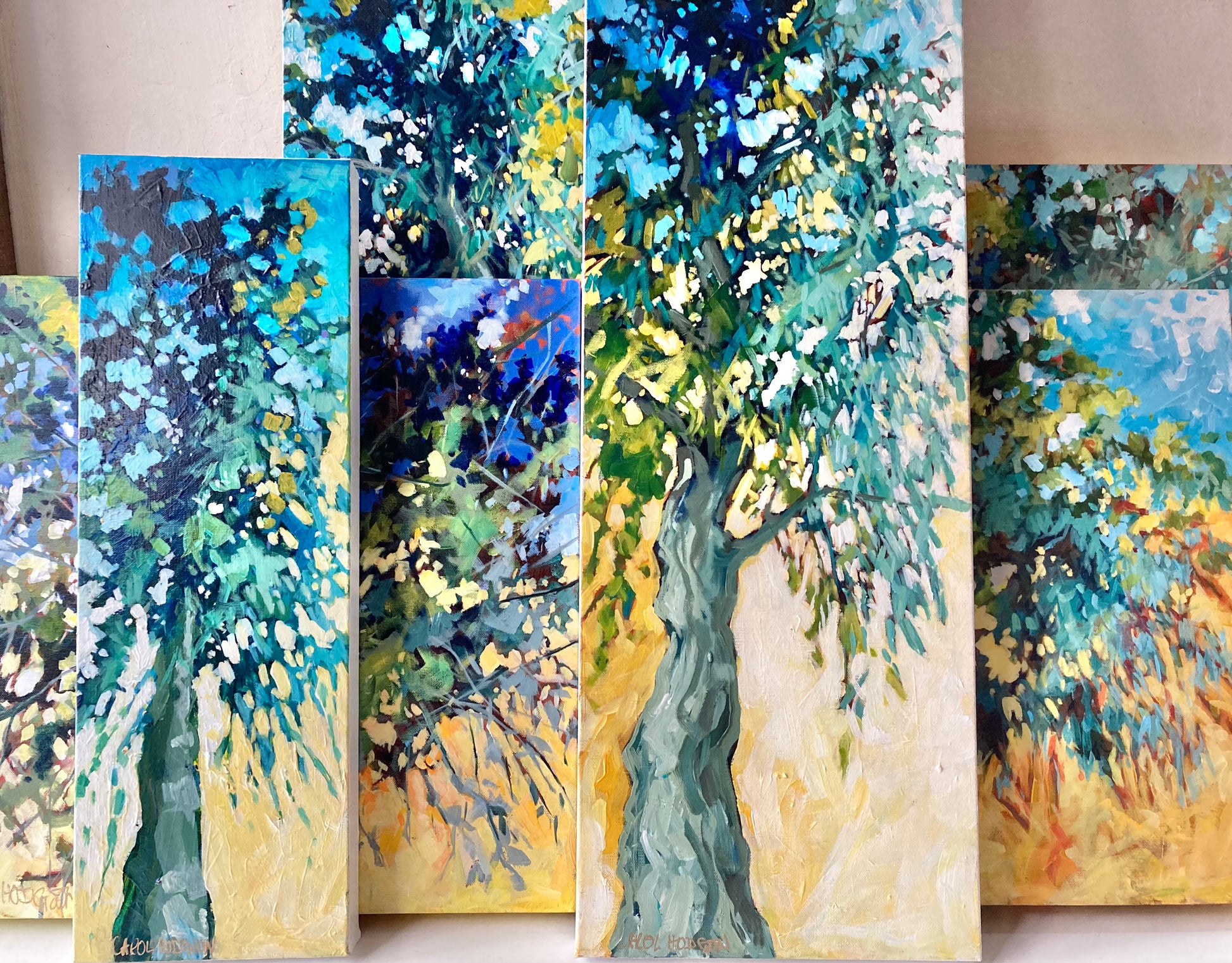 Collection of Olive tree paintings.
