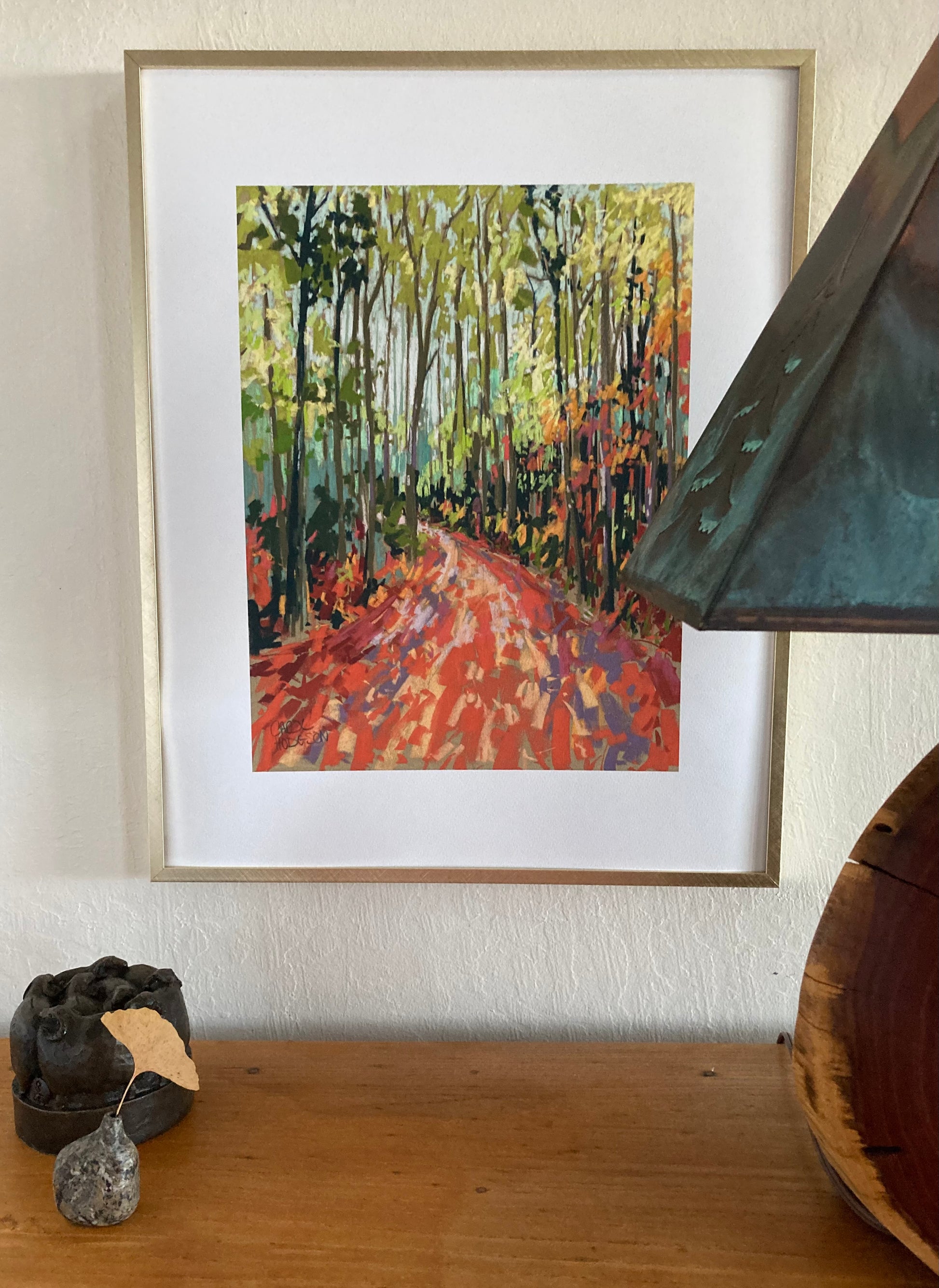 Example of Forest Path in a gold frame.