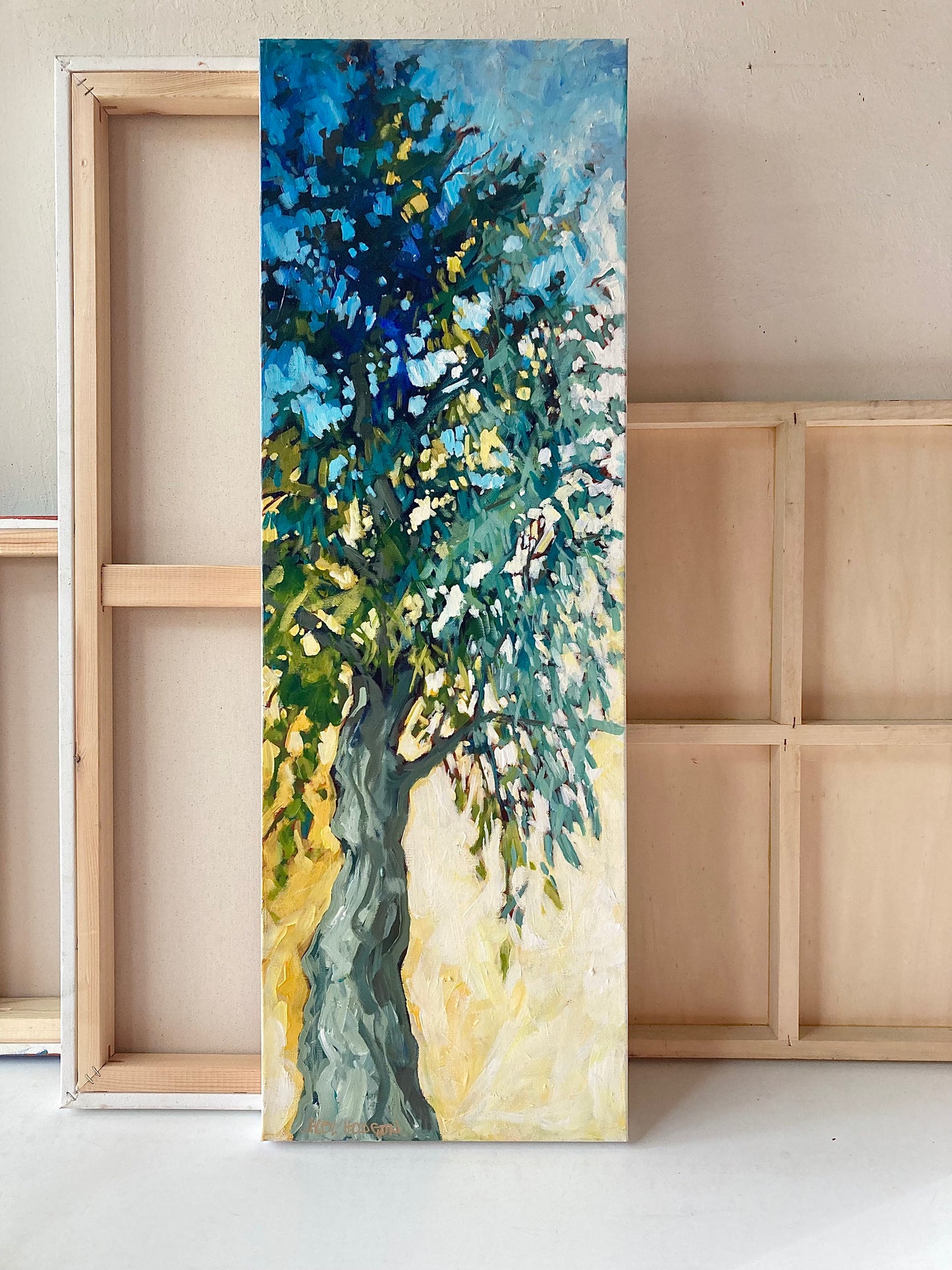 Image of painting with canvases.