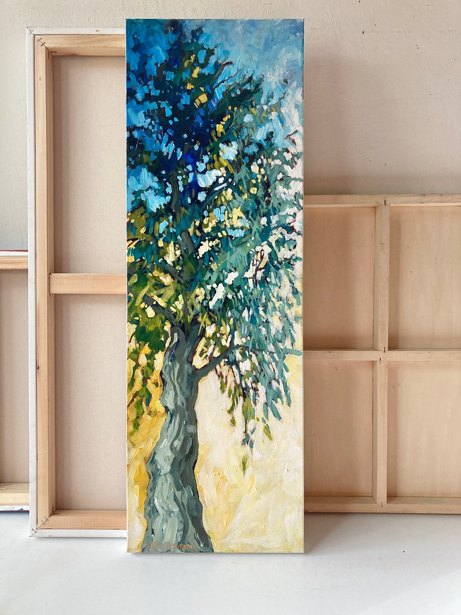 Image of painting with canvases.