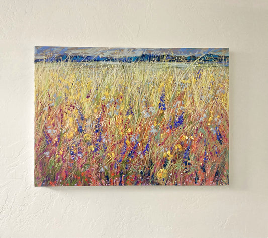 Image of streched Spring Abundance canvas print in situ.