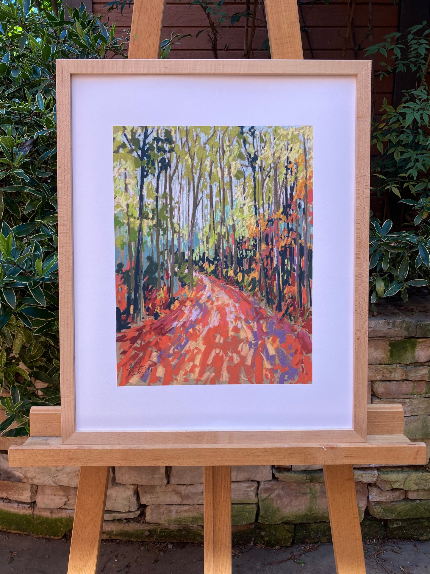 Example of Forest Walk print in a wooden frame