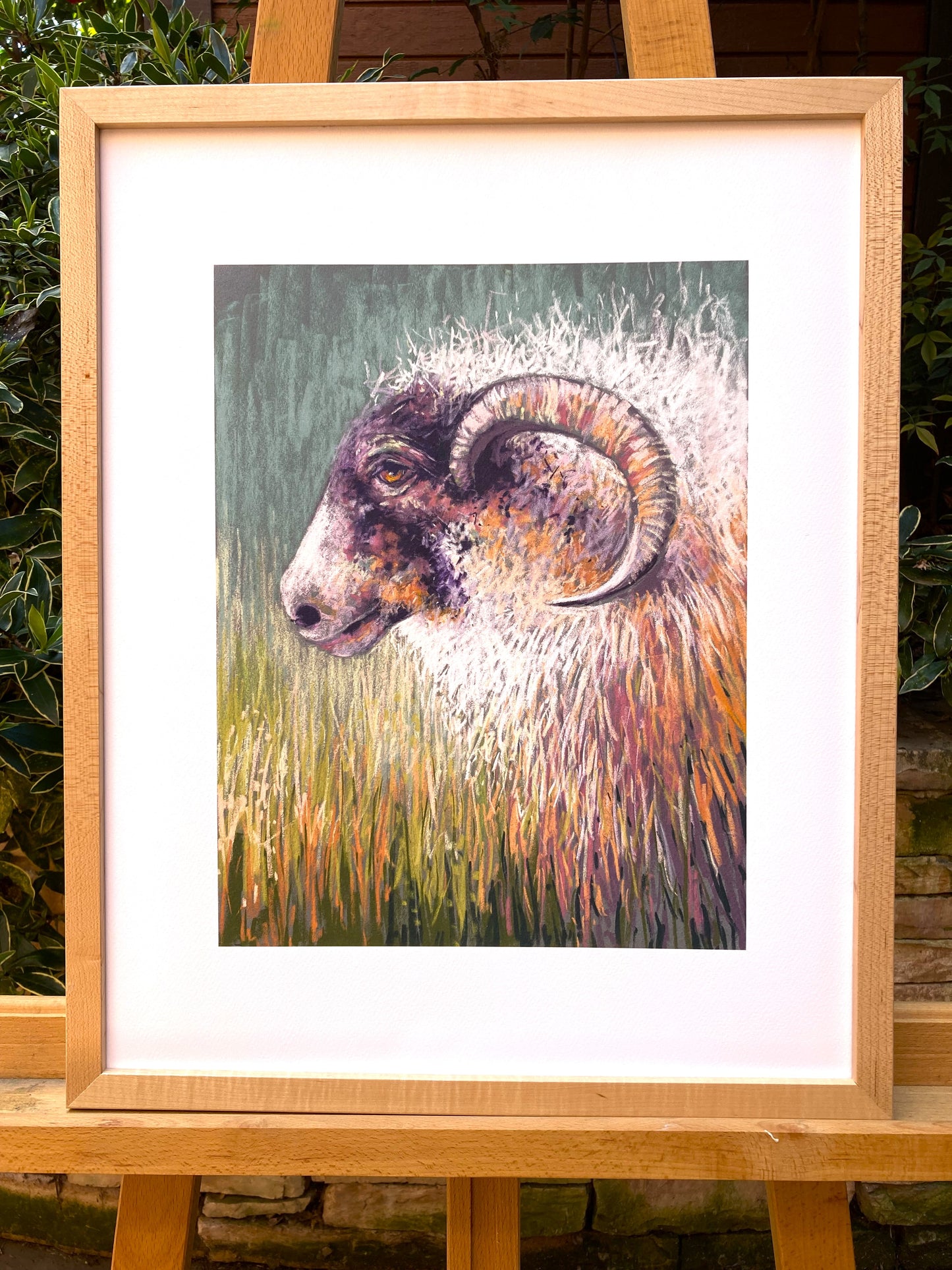 Example. Sheep print in a wooden frame