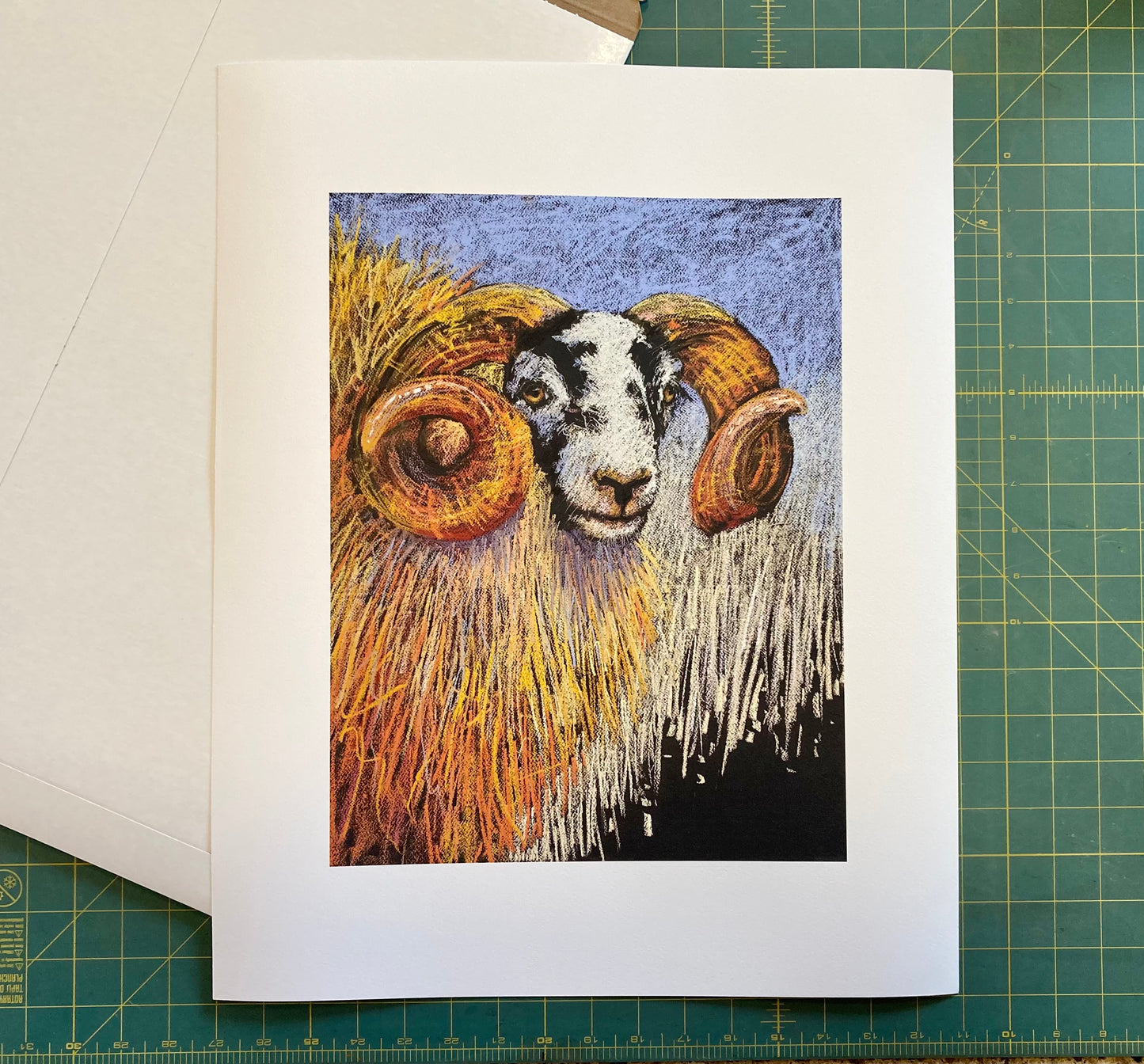 Sheep print on cutting board